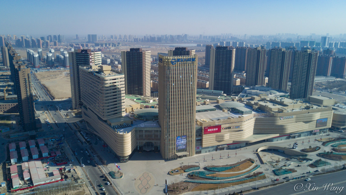 航拍宁夏大阅城及周边