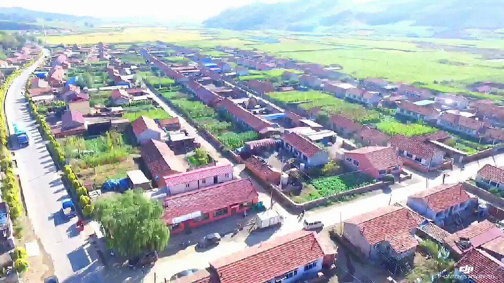 航拍柳河县向阳镇五风楼村柳河完美影视手机非专业影视编辑软件草作