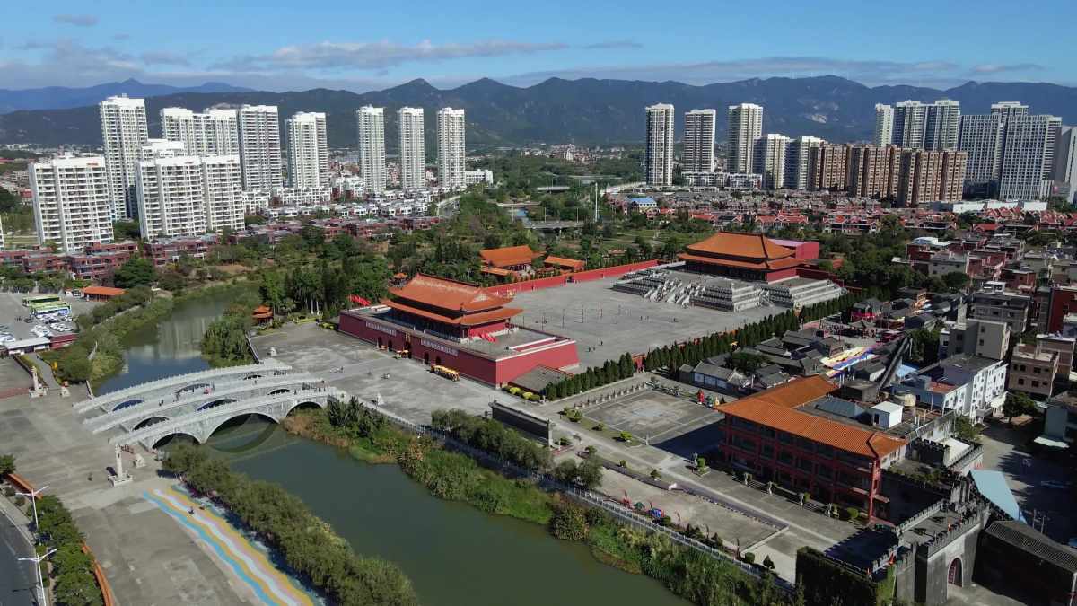 福建厦门同安影视城航拍